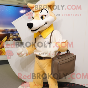 Cream Dingo maskot kostyme...