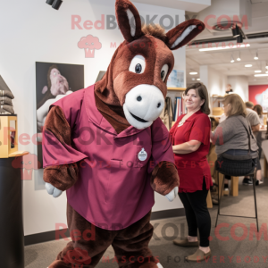 Maroon Donkey mascot...