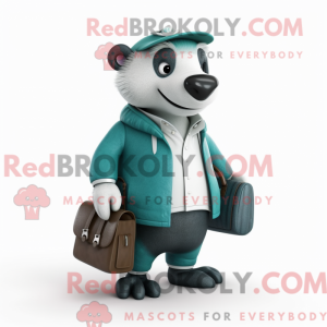 Teal Badger Maskottchen...