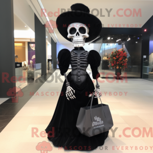 Black Skull maskot kostume...