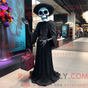 Black Skull maskot kostume...
