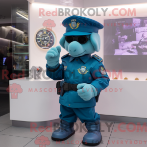 Teal Navy Soldier mascot...