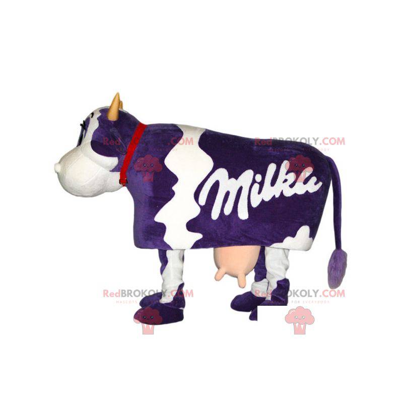 Maskottchen der berühmten weißen und lila Milka-Kuh -