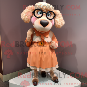 Peach Suffolk Sheep mascot...