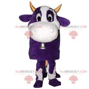 Mascotte de la célèbre vache Milka blanche et violette -