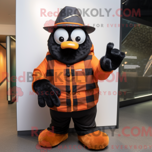 Schwarz-orangefarbenes...