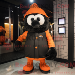 Black Orange mascot costume...