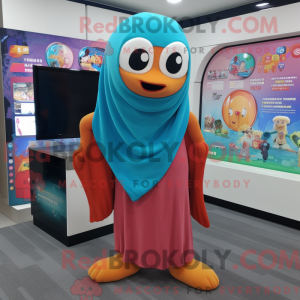 TV-maskotdraktfigur kledd...