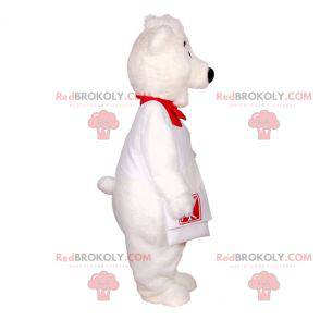 White teddy bear mascot with a handbag - Redbrokoly.com