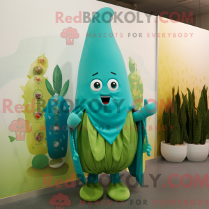 Cyan asparges maskot...