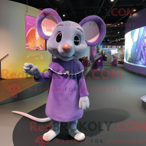 Paarse muis mascottekostuum...