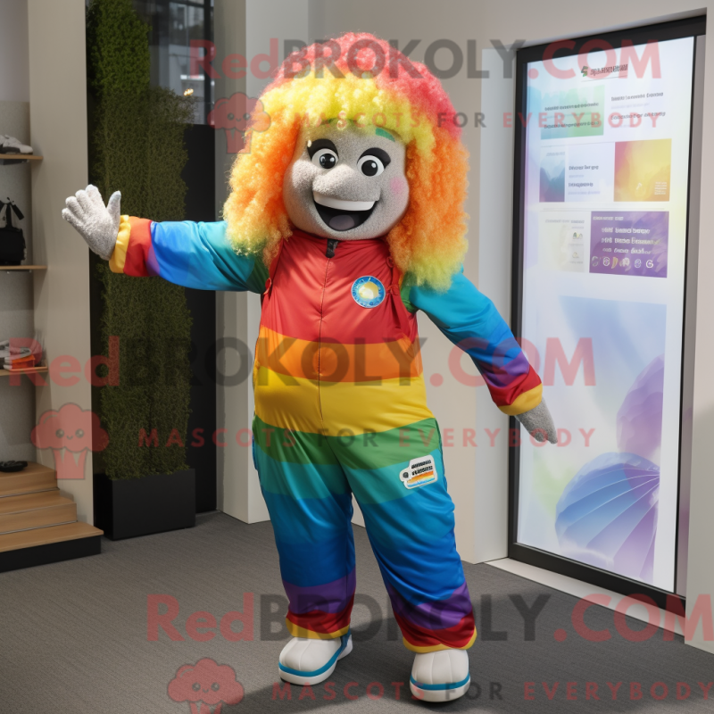 Fantasia de mascote arco-íris com calça de moletom e luvas - Mascotes do arco-íris - REBROKO_234616 - RedBrokoly.com