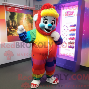 Regnbue maskot kostume...