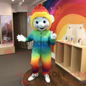 Fantasia de mascote arco-íris com calça de moletom e luvas - Mascotes do arco-íris - REBROKO_234619 - RedBrokoly.com