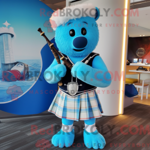 Himmelblå sækkepibe maskot...