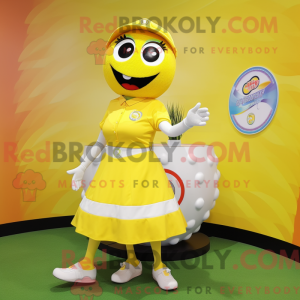 Gul golfbold maskot kostume...