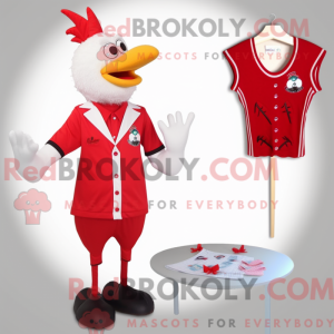 Red Rooster-mascottekostuum...