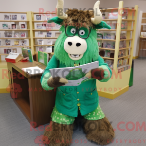 Groene Yak-mascottekostuum...