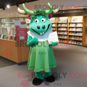 Grøn Yak maskot kostume...