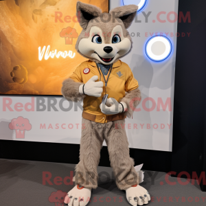 Tan Wolf-maskotdraktfigur...