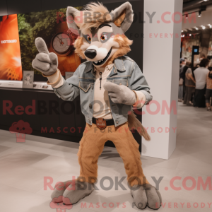 Tan Wolf-maskotdraktfigur...