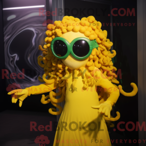 Gul Medusa-maskotdraktfigur...