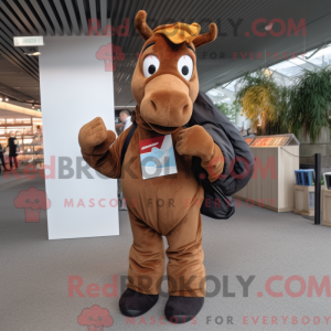 Brown Horse mascottekostuum...