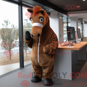 Brown Horse mascottekostuum...