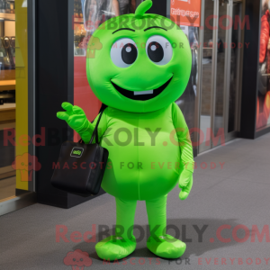 Lime Green Apple mascot...