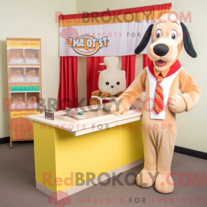 Tan Hot Dogs mascot costume...