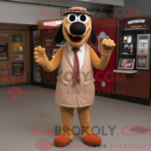 Tan Hot Dogs maskot kostume...