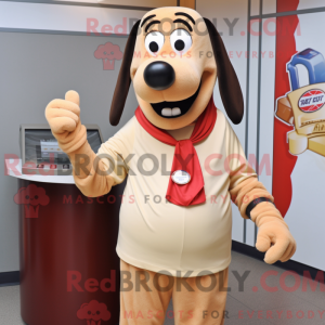 Tan Hot Dogs maskot kostume...