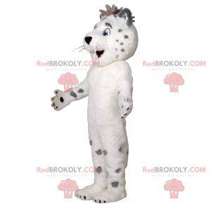 Mjuk och hårig söt vit och grå tigermaskot - Redbrokoly.com
