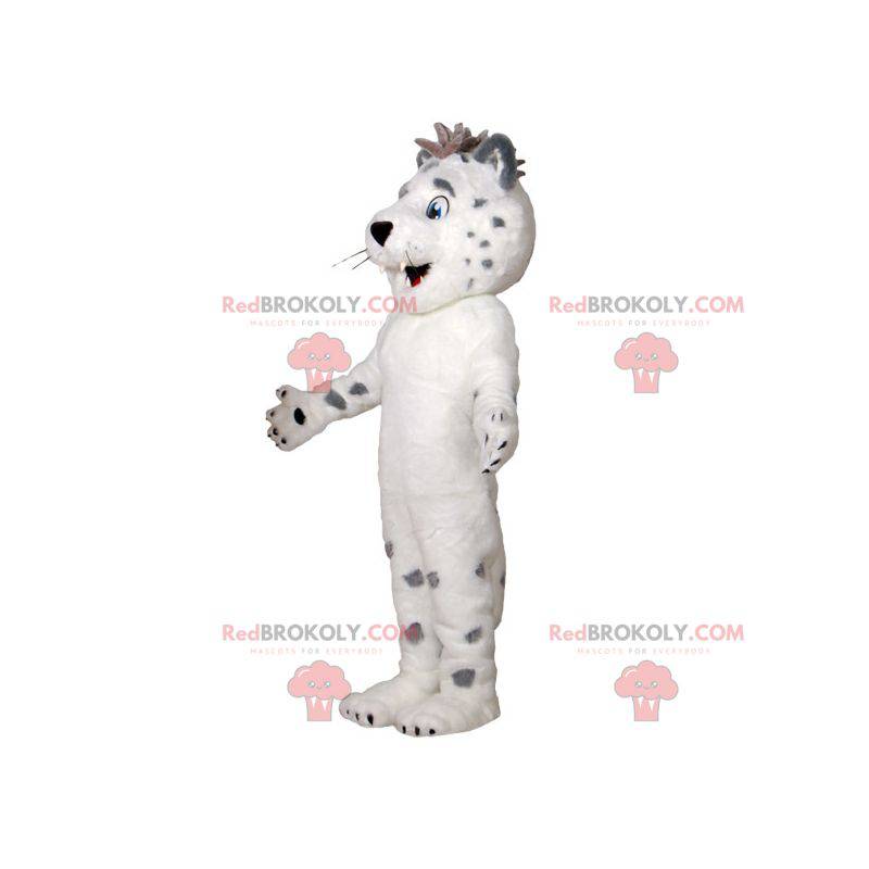 Mascotte de tigre blanc et gris mignon doux et poilu -