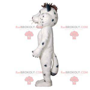 Mascote tigre branco e cinza fofo e peludo - Redbrokoly.com