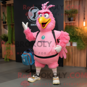 Pink Rooster mascotte...