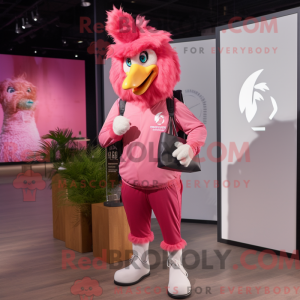 Pink Rooster mascotte...