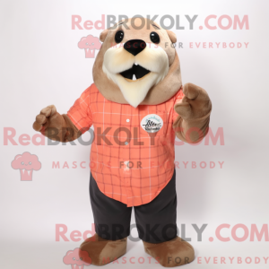 Peach Sea Lion mascot...
