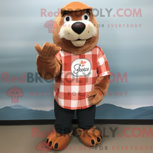 Peach Sea Lion mascot...