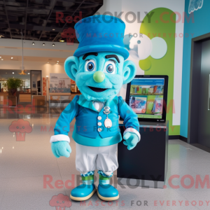 Himmelblå Leprechaun maskot...