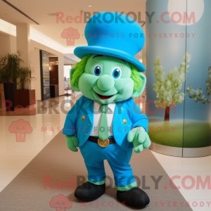 Sky Blue Leprechaun mascot...