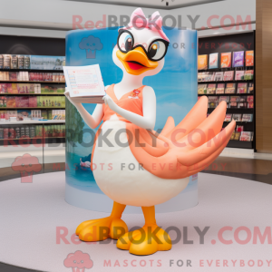 Peach Swan mascot costume...