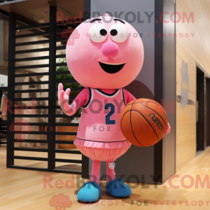 Pink Basketball Ball maskot...