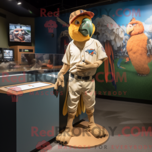 Tan Parrot maskot kostume...
