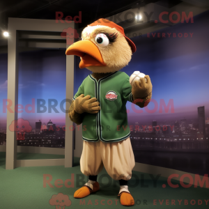 Tan Parrot maskot kostume...