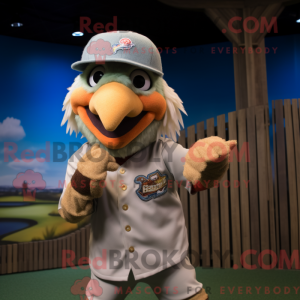 Tan Parrot maskot kostume...