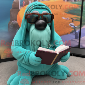 Turquoise Walrus mascot...