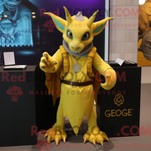 Gul Gargoyle maskot kostume...