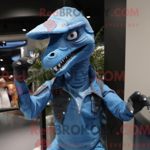 Personaggio mascotte blu...