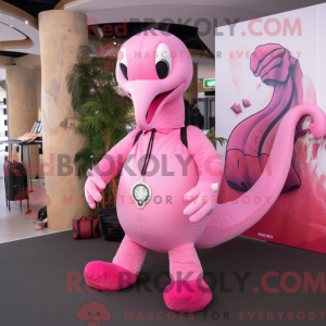 Roze Hydra-mascottekostuum...